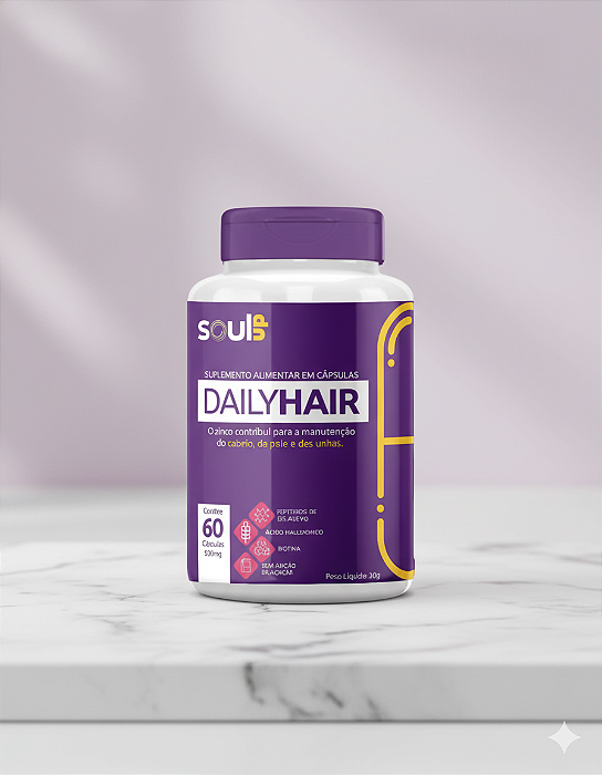 DailyHair – Suplemento para Cabelos, Pele e Unhas | 60 cápsulas (30 porções)