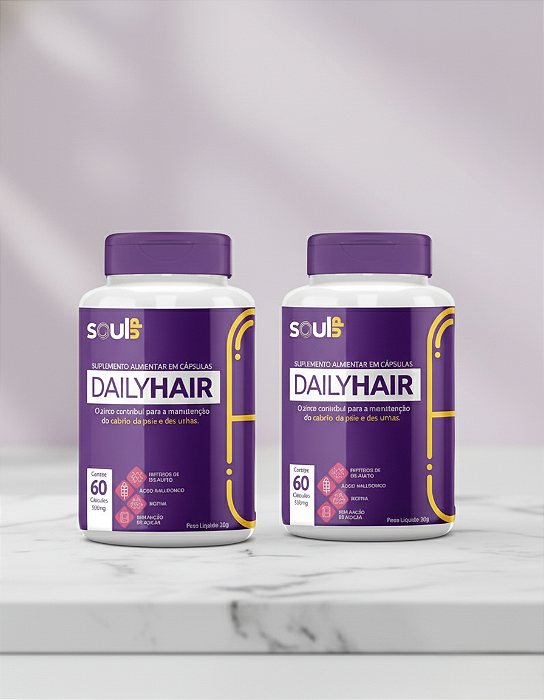 Combo 2 un. DailyHair – Suplemento para Cabelos, Pele e Unhas