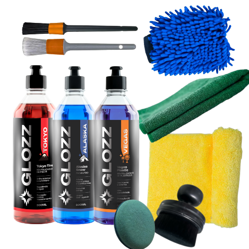 Kit Limpeza Automotiva Glozz