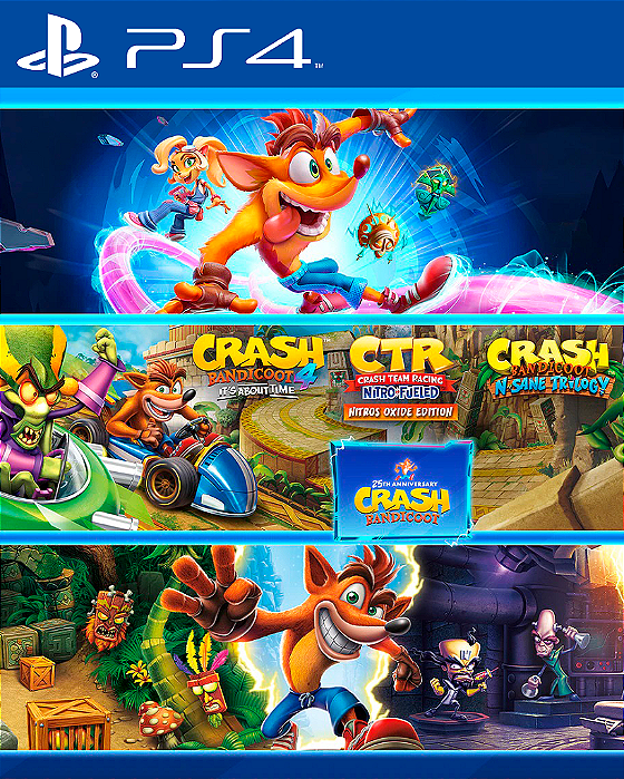 CRASH BANDICOOT PACOTE CRASHVERSÁRIO PS4 MÍDIA DIGITAL