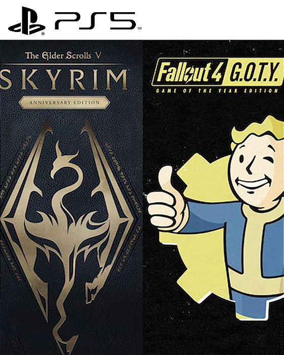 Skyrim Anniversary Edition + Fallout 4 G.O.T.Y Bundle PS5 Mídia Digital