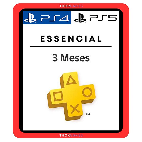 PlayStation Plus Essencial 3 Meses PS4/PS5 - Mídia Digital