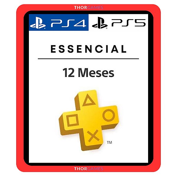 PlayStation Plus Essencial 12 Meses PS4/PS5 - Mídia Digital