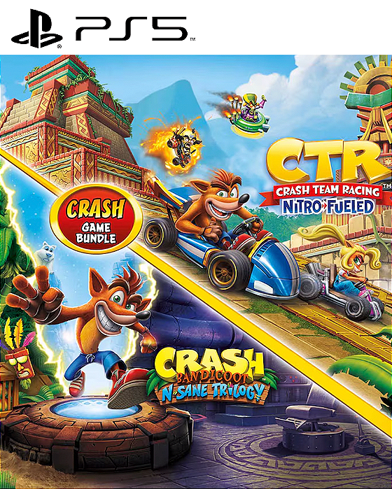 Crash Bandicoot N. Sane Trilogy + CTR Nitro-Fueled PS5 Mídia Digital