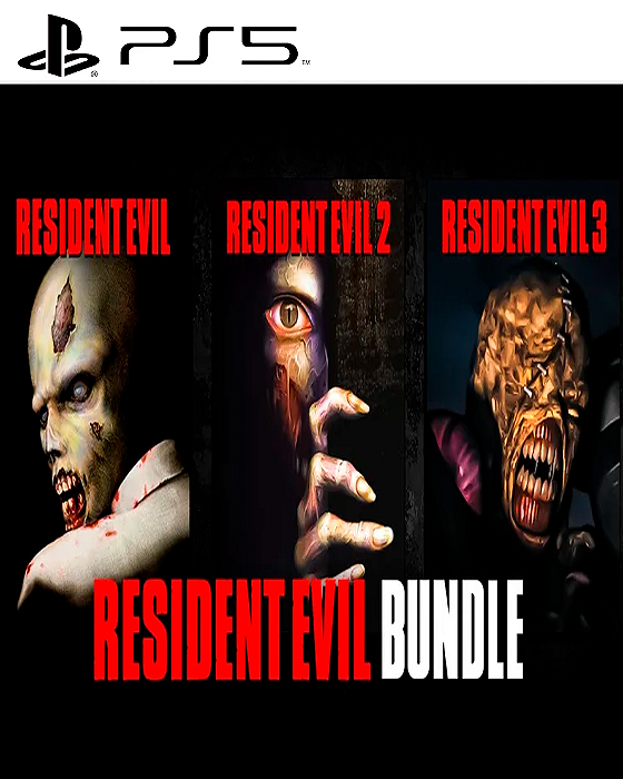 Combo 3 Jogos Resident Evil 1,2,3 Clássico PS5 Mídia Digital