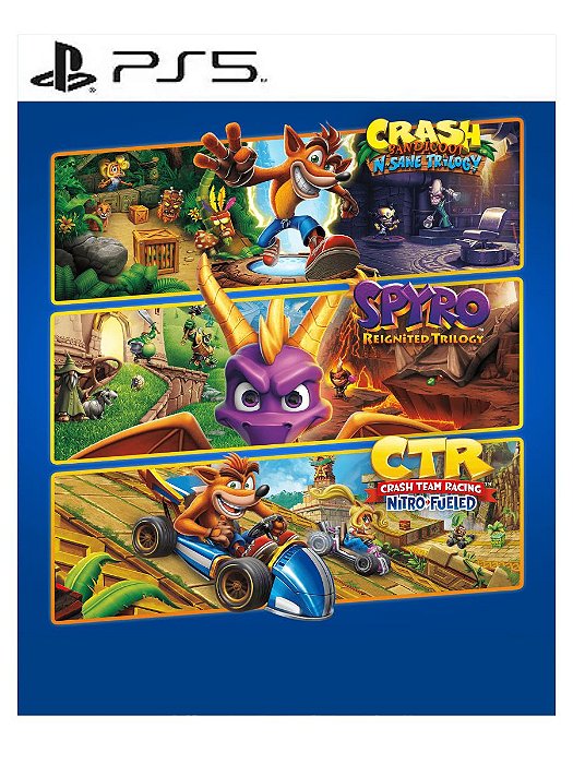 Pacote Triplo Crash + Spyro PS5 Mídia Digital
