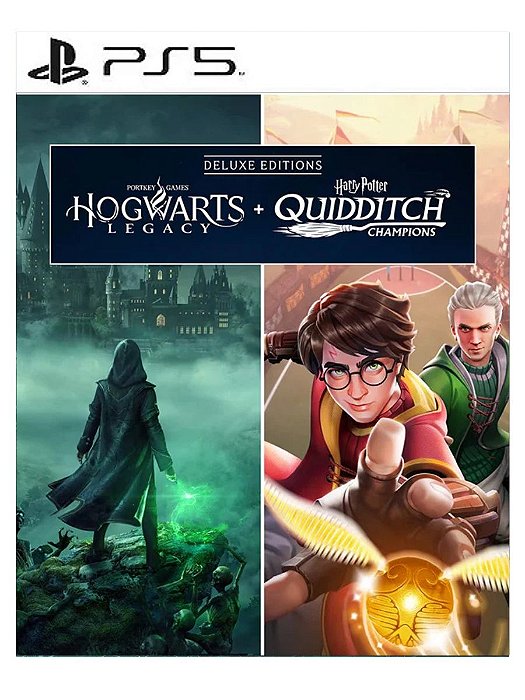 Pacote Edição Deluxe Hogwarts Legacy + Harry Potter: Campeões do Quadribol PS5 Mídia Digital