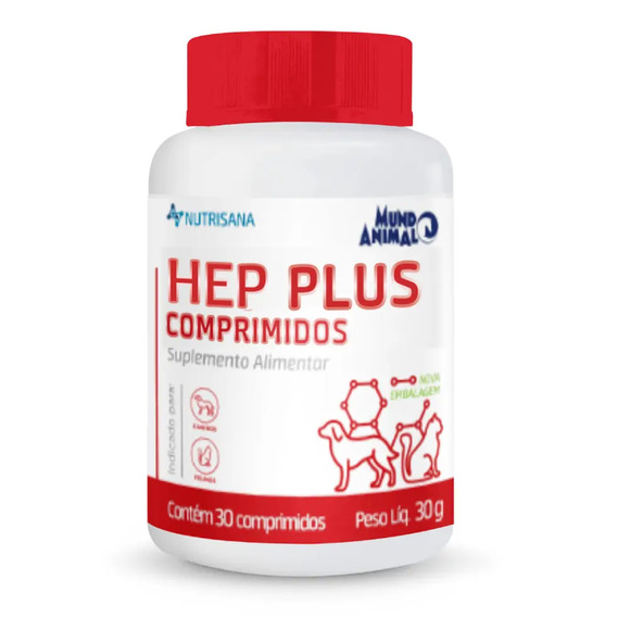 Suplemento Alimentar NutriSana Hep Plus Mundo Animal 30 comprimidos