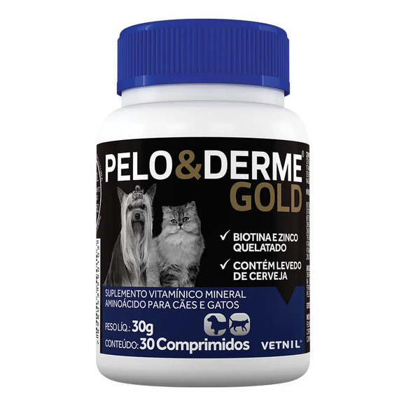 Pelo e Derme Gold Vetnil 30 Comprimidos