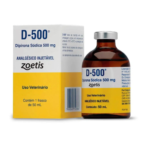 D-500 Dipirona Sódica Analgésico Injetável 50 ml