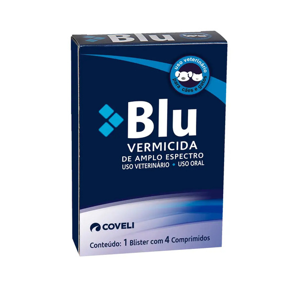 Vermífugo Blu para Cães e Gatos 4 Comprimidos