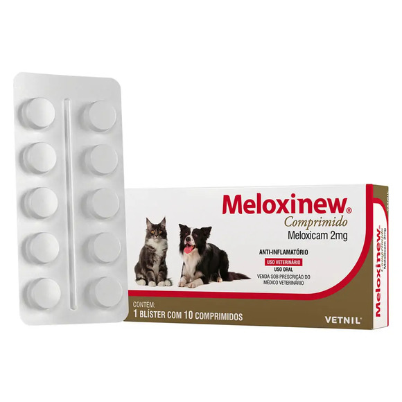 Anti-Inflamatório Meloxinew 2mg Vetnil 10 comprimidos