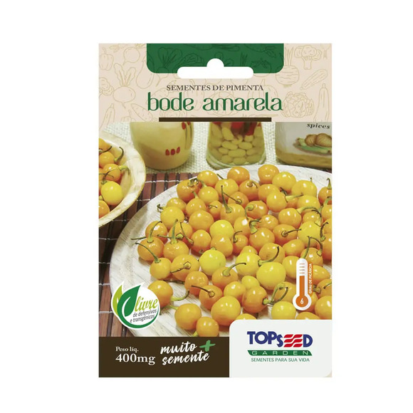 Sementes de Pimenta Bode Amarela Tradicional Topseed Garden Único