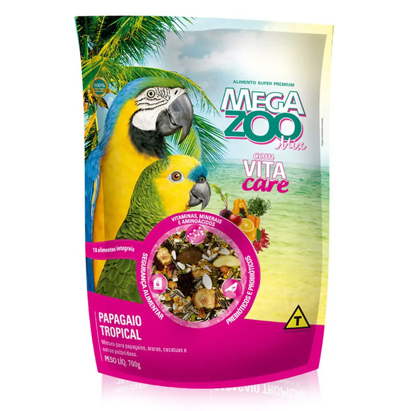 Ração para Papagaio Tropical Megazoo 700g