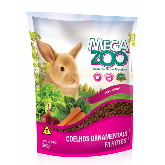 Ração para Coelhos Ornamentais Filhotes Megazoo 500 g