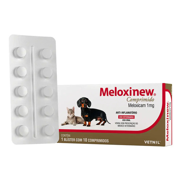 Anti-Inflamatório Meloxinew 1mg Vetnil 10 comprimidos