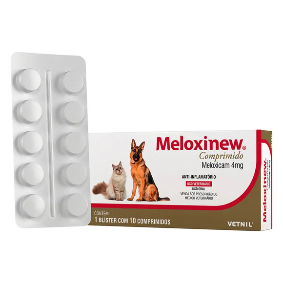 Anti-Inflamatório Meloxinew 4mg Vetnil 10 comprimidos