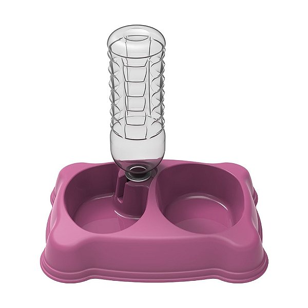 Comedouro Duplo Plast Pet - 900 Ml - Mix