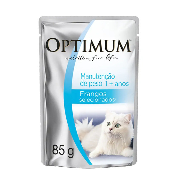 Ração Úmida Optimum Sachê Gatos Adultos Manutenção de Peso Frango 85 g