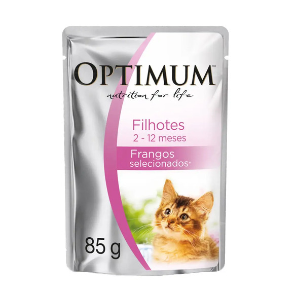 Ração Úmida Optimum Sachê Gatos Filhotes Frango 85 g