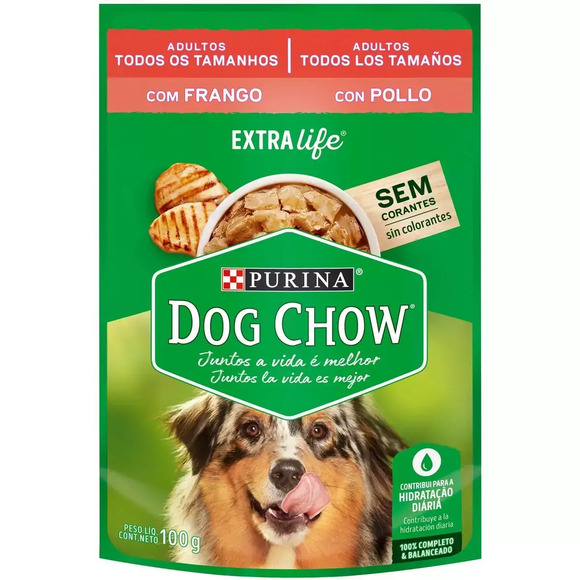 Ração Úmida Dog Chow Cães Adultos Frango 100 g