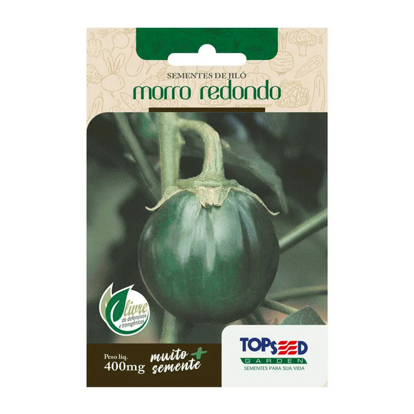 Sementes de Jiló Morro Redondo Tradicional Topseed Garden Único