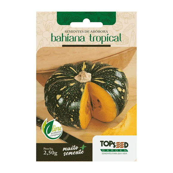Sementes de Abóbora Bahiana Tropical Tradicional Topseed Garden Único