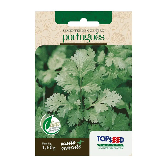 Sementes de Coentro Português Tradicional Topseed Garden Único