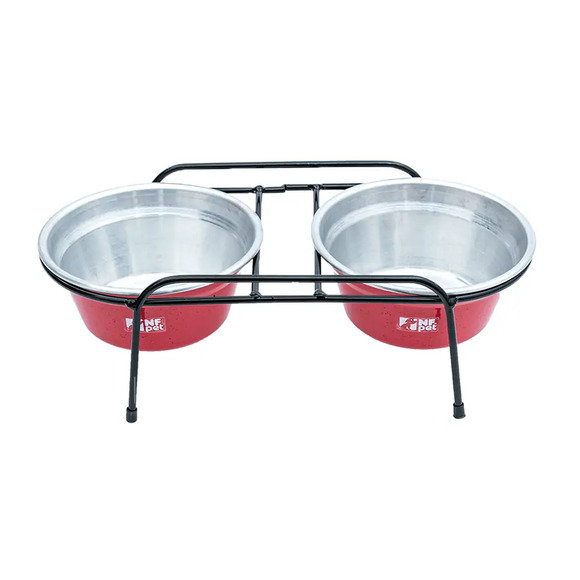 Comedouro Aramado Duplo NF Pet Vermelho 1,2 L
