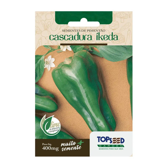 Sementes de Pimentão Cascadura Ikeda Tradicional Topseed Garden Único