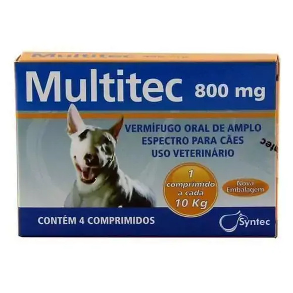 Vermifugo para Cães Multitec Syntec 800 mg
