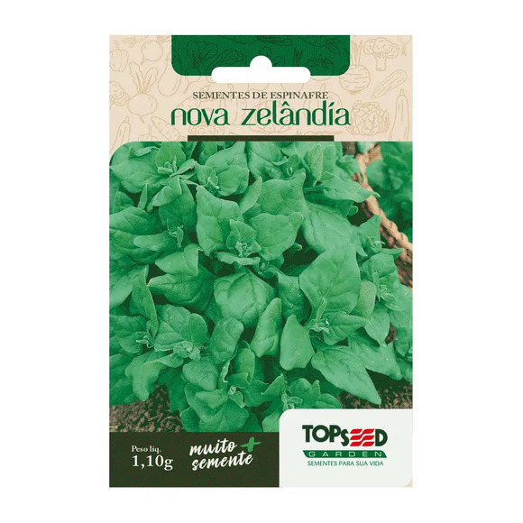Sementes de Espinafre Nova Zelândia Tradicional Topseed Garden Único