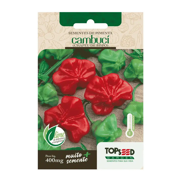 Sementes de Pimenta Chapéu de Bispo Tradicional Topseed Garden Único
