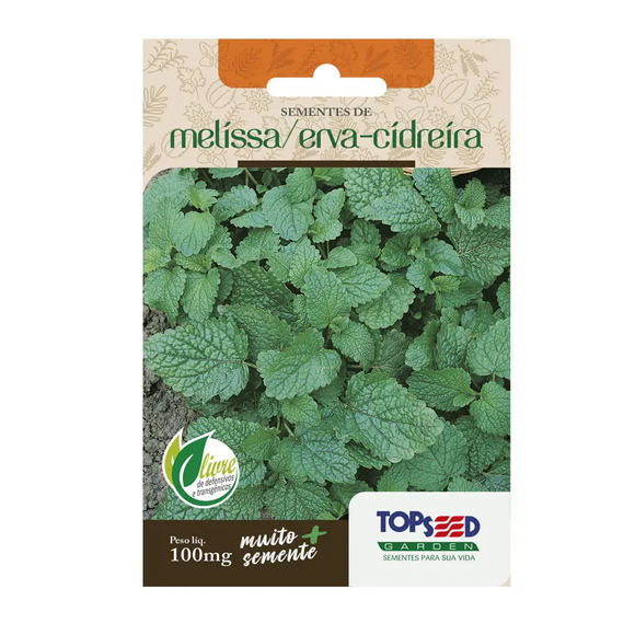 Sementes de Melíssa Erva Cídreira Tradicional Topseed Garden Único