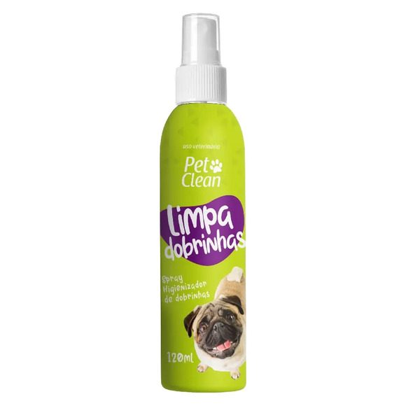 Spray Higienizador Limpa Dobrinhas Pet Clean 120 ml