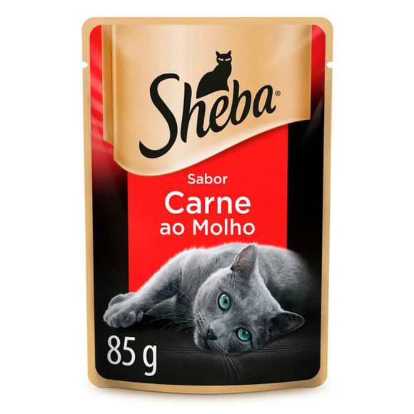Ração Úmida Sheba Gatos Adultos Sachê Carne ao Molho 85 g