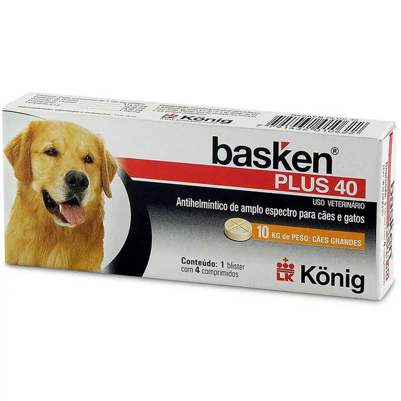 Vermífugo Basken Plus 40 4 Comprimidos