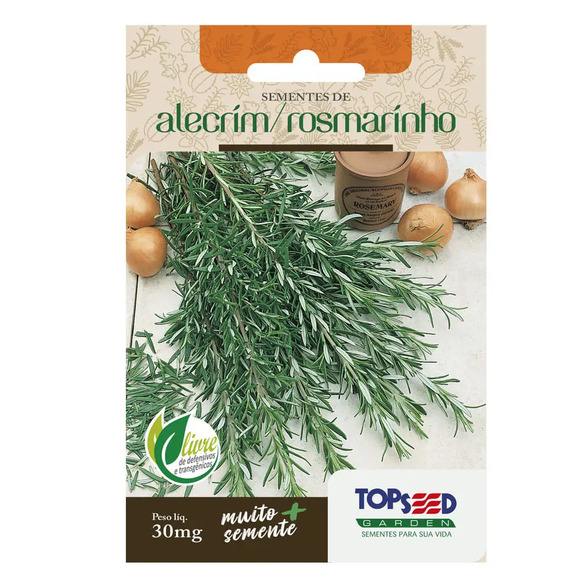 Sementes de Alecrim Rosmarinho Tradicional Topseed Garden Único