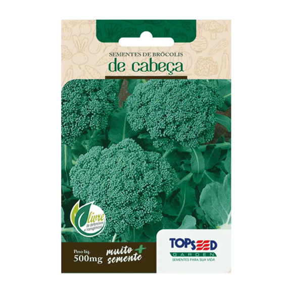 Sementes de Brócolis de Cabeça Tradicional Topseed Garden Único