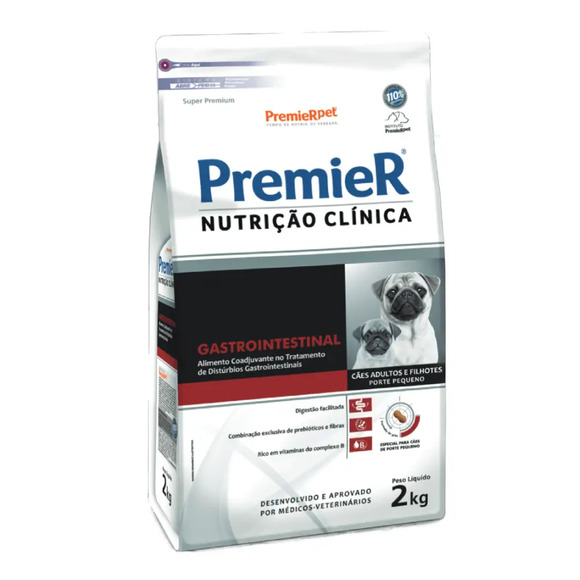 Premier Nutrição Clínica Gastrointestinal Cães Raças Pequenas 2 kg