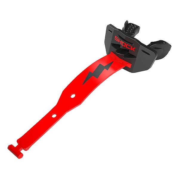 Protetor Bucal para Futebol Americano Shock Doctor Thunder Bolt Preto e Vermelho
