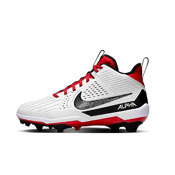 Chuteira de Futebol americano Nike Alpha Menace 4 Strong Branca e Vermelha