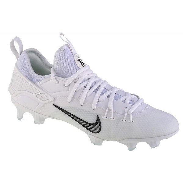 Chuteira de Futebol Americano Nike Huarache 9 Varsity Branca Com Logo Pontilhado