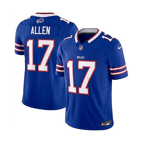 Jersey NFL Buffalo Bills Josh Allen 17 Nike Masculina Azul Adulto e Infantil FUSE