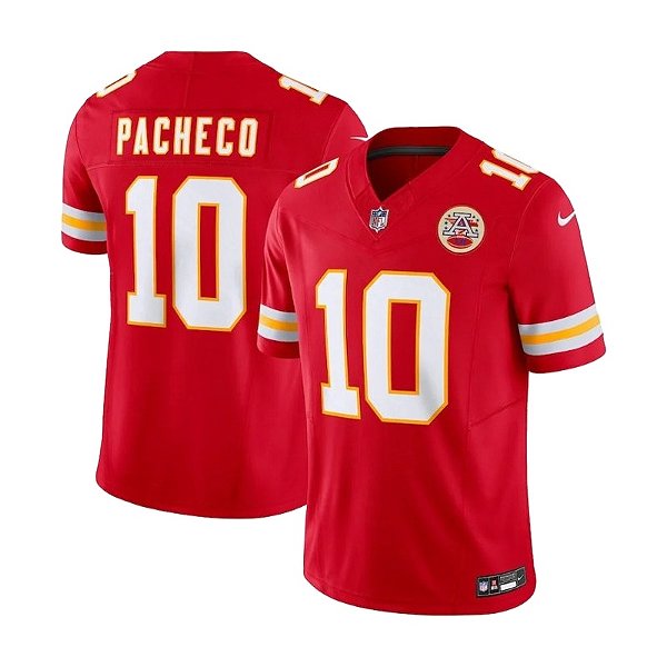 Jersey NFL Kansas City Chiefs Isiah Pacheco 10 Nike Masculina Vermelha Adulto e Infantil Fuse