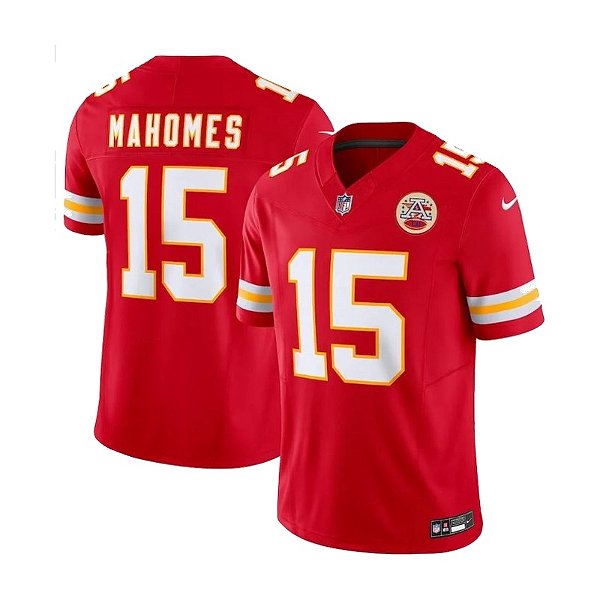 Jersey NFL Kansas City Chiefs Patrick Mahomes 15 Nike Masculina Vermelha Adulto e Infantil Fuse