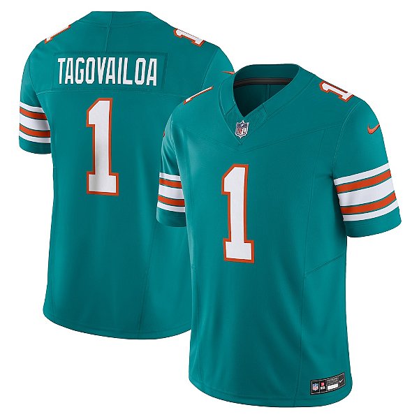 Camisa NFL Miami Dolphins - Tagovailoa - Verde Claro - Vapor F.U.S.E. Limited - Masculina Adulto e Infantil