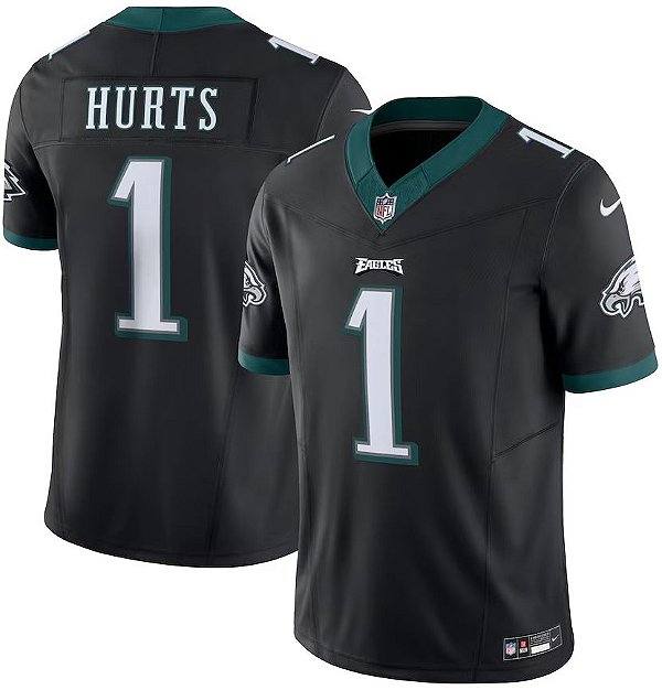 Camisa NFL Philadelphia Eagles - Hurts - Preta - Vapor F.U.S.E. Limited - Masculina Adulto e Infantil