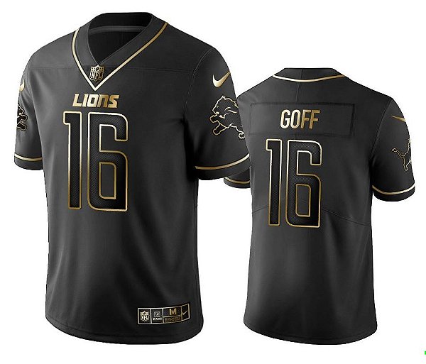 Camisa NFL Detroit Lions - Goff - Edição Limitada Preta - Vapor Limited - Masculina Adulto e Infantil