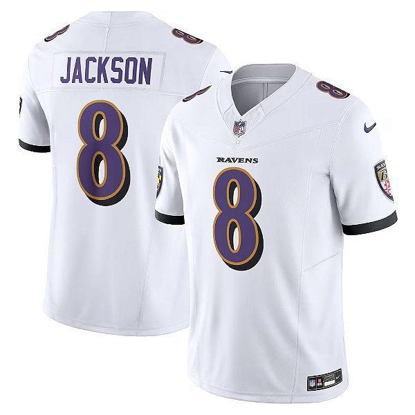 Camisa NFL Baltimore Ravens - Jackson - Branca - Vapor F.U.S.E. Limited - Masculina Adulto e Infantil